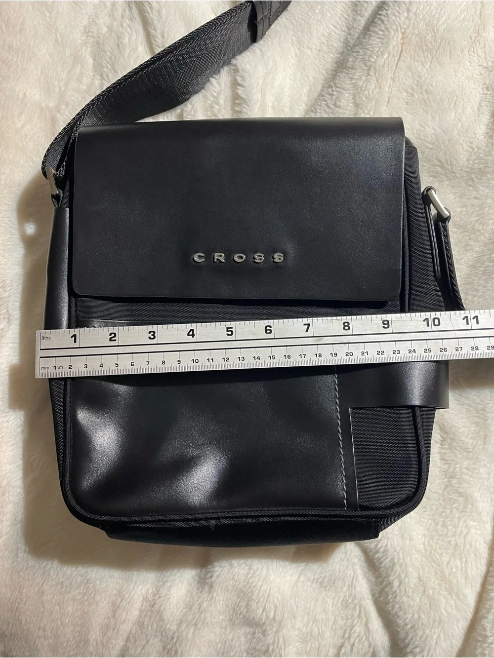 Black Leather Messenger Bag for Men/women NEW